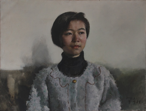 高一呼 《大学生》 布面油画 52x67cm 1993年
