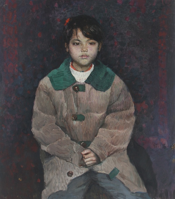 高一呼 《小学生》 布面油画 70x79.5cm 1995年