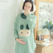 孕妇加绒保暖内衣套装秋冬加厚睡衣哺乳